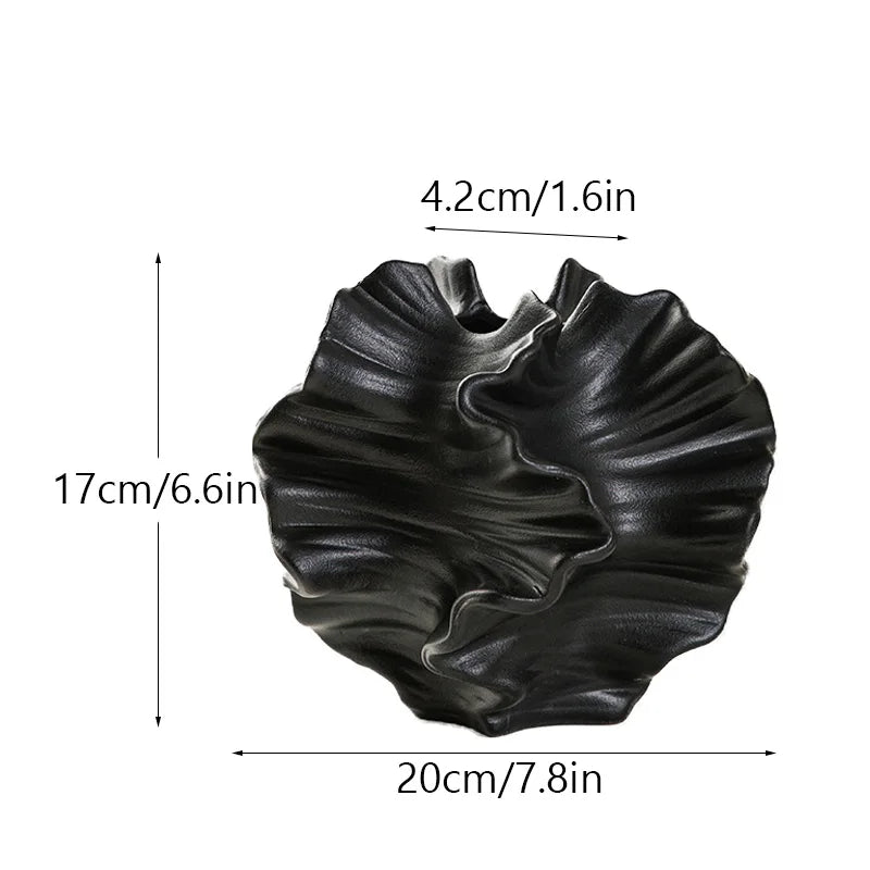 coral ceramic vase, black, reference photo