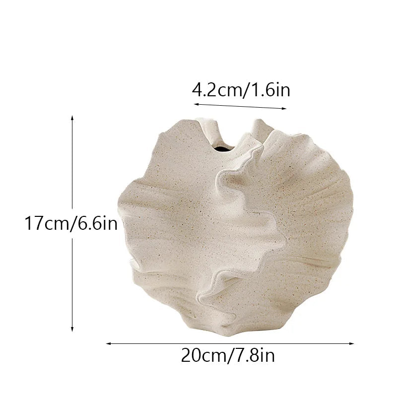 coral ceramic vase, sand, reference photo