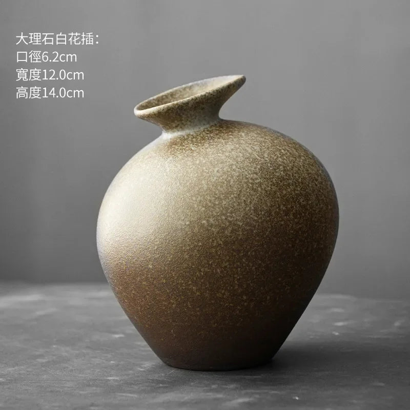 stone glaze ceramic vase, sand, reference photo